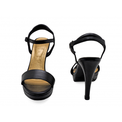 Women Sandals High Heel HSC-85 Black Nappa